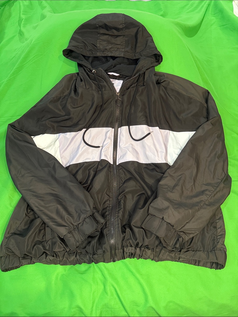 Justify Black and Purple Hooded Windbreaker